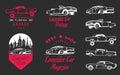 Set Vintage Lowrider Logo Badge and Sign Royalty Free Stock Photo