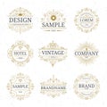 Set of vintage luxury logo templates