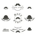 Set of vintage men's store logo, brend with text Royalty Free Stock Photo