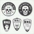 Set of vintage mixed martial arts logo, badges and emblems. Royalty Free Stock Photo