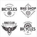 Set of vintage and modern bike shop logo badges and labels Royalty Free Stock Photo