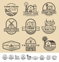 Set of vintage and modern farm badge logo Royalty Free Stock Photo