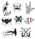 Set of vintage motorcycle badges and design elements Royalty Free Stock Photo