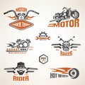 Set of vintage motorcycle labels