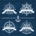 Set of vintage nautical design elements Royalty Free Stock Photo