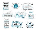 Set of Vintage Nautical Labels Logos and elements for design