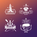 Set of Vintage Nautical Labels and Signs With Retro Typography Royalty Free Stock Photo