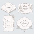 Set vintage ornamental frame, labels Royalty Free Stock Photo