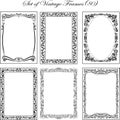 Set of Vintage ornamental frames borders. Royalty Free Stock Photo