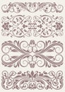 Set vintage ornate borders Royalty Free Stock Photo