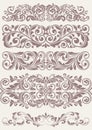 Set vintage ornate borders Royalty Free Stock Photo