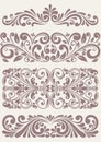 Set vintage ornate borders Royalty Free Stock Photo