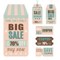 Set of vintage paper price tags Royalty Free Stock Photo