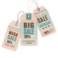 Set of vintage paper price tags Royalty Free Stock Photo