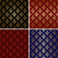 Set of vintage patterns with gold tracery - eps