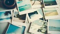 Set of vintage photo frames on the background of the sea and sand Royalty Free Stock Photo