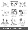 Set of vintage photo studio labels