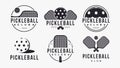 Set of Vintage Pickleball logo badge label vector