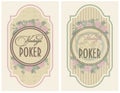 Set vintage poker label