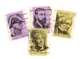 Vintage portrait postage stamps from Australia.