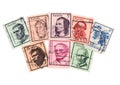 Vintage portrait postage stamps from Australia.