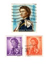 Vintage postage stamps from Hong Kong.