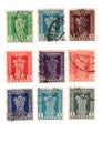 A set of vintage postage stamps from India. Royalty Free Stock Photo