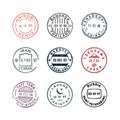 Set of vintage postage stamps. vector illustration