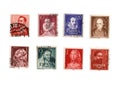 A set of vintage portrait postage stamps from Spain.