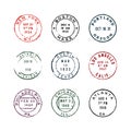 Set of vintage postage stamps. vector illustration