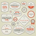 Set of vintage premium quality labels and badges