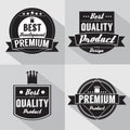 Set of Vintage Premium Quality Labels Royalty Free Stock Photo