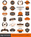 Set of vintage premium quality labels and ornate elements Royalty Free Stock Photo