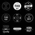 Set of vintage product quality labels - premium and top quality Royalty Free Stock Photo