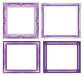 Set of vintage purple frame with blank space and clipping path Royalty Free Stock Photo