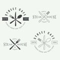 Set of vintage restaurant logo, badge and emblem Royalty Free Stock Photo