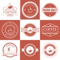 Set of vintage retro coffee badges and labels Royalty Free Stock Photo