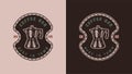 Set of vintage retro coffee emblem, logo, badge, label. mark, poster or print. Monochrome Royalty Free Stock Photo