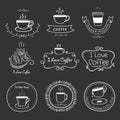 Set Of Vintage Retro Coffee Labels. Retro Elements