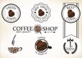 Set of vintage retro coffee shop badges and labels Royalty Free Stock Photo