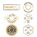 Set of vintage retro handmade badges, labels and