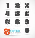 Set of vintage and retro numeric font numbers for abstract art Royalty Free Stock Photo