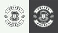Set of vintage retro style coffee emblems, logos, badges. Can be used like poster or print. Monochrome Graphic Art. Vector Royalty Free Stock Photo
