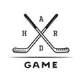 Set of vintage retro winter sport hockey emblem, logo, badge, label. mark, poster or print. Monochrome Graphic Art. Engraving