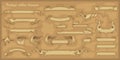 Set of vintage ribbon banners for your text. Old paper scroll. Ancient curved manuscript. Vector Royalty Free Stock Photo