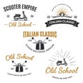 Set of vintage road scooter emblems. Royalty Free Stock Photo