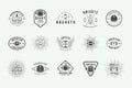 Set of vintage rugby and american football labels, emblems Royalty Free Stock Photo