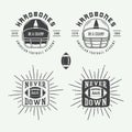 Set of vintage rugby and american football labels, emblems and logo Royalty Free Stock Photo