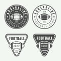 Set of vintage rugby and american football labels, emblems Royalty Free Stock Photo