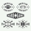 Set of vintage rugby and american football labels, emblems and logos